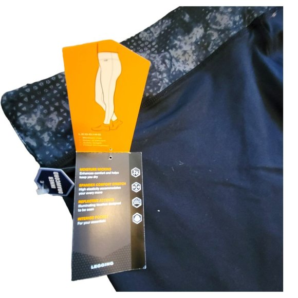 Avia Athletic Leggings Womans Pants Ankle Length Black Pink Floral 3X JJ3098 - Picture 6 of 10